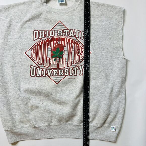 Vintage Ohio State Buckeyes Discus Athletic 90s Crewneck Muscle Sweatshirt 2XL - Picture 7 of 10